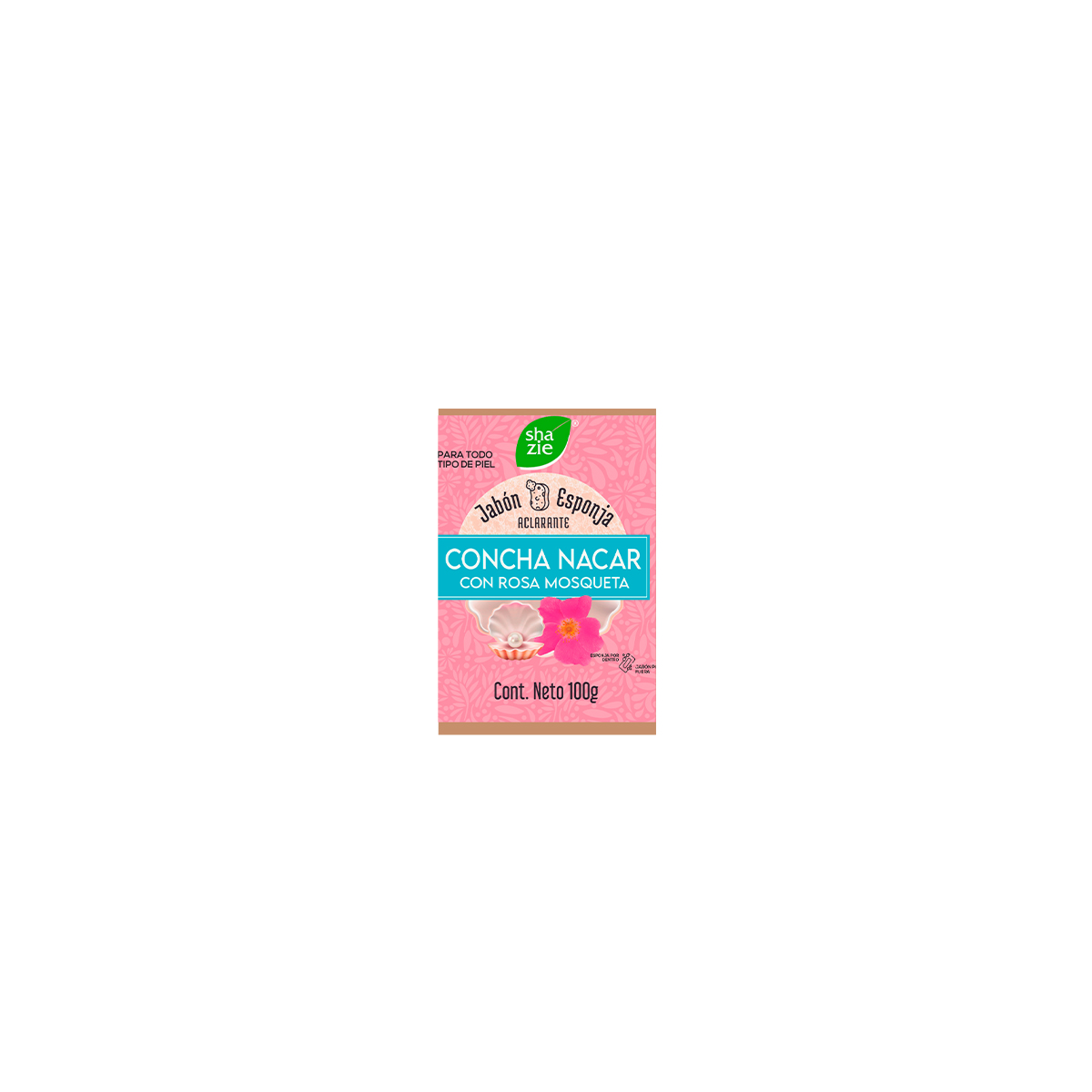 Shanaturals Jab&oacute;n Esponja Aclarante Concha N&aacute;car Rosa Mosqueta 100 Grs image number null