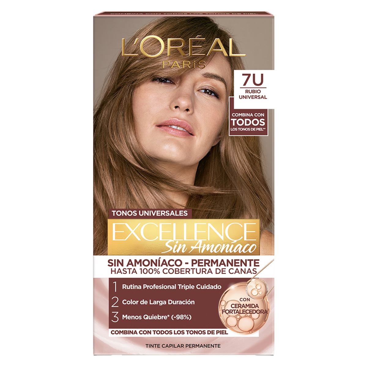 Excellence Nudes Tinte para Cabello Tono 7U Rubio Medio Universal image number null