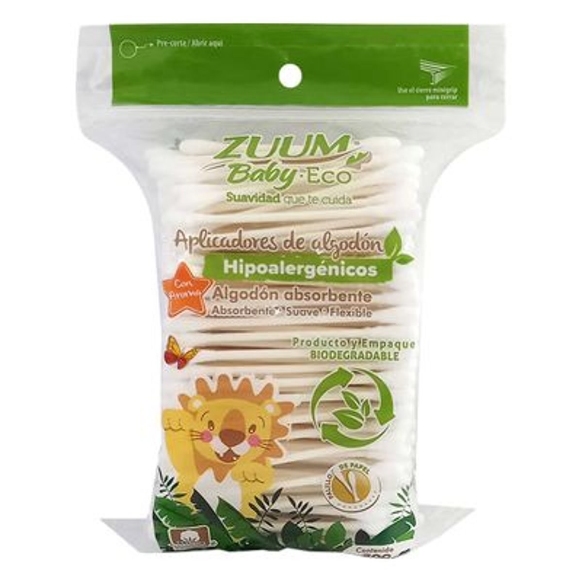 Zuum Hisopos Papel Baby Aroma 300  Biodegradables image number null
