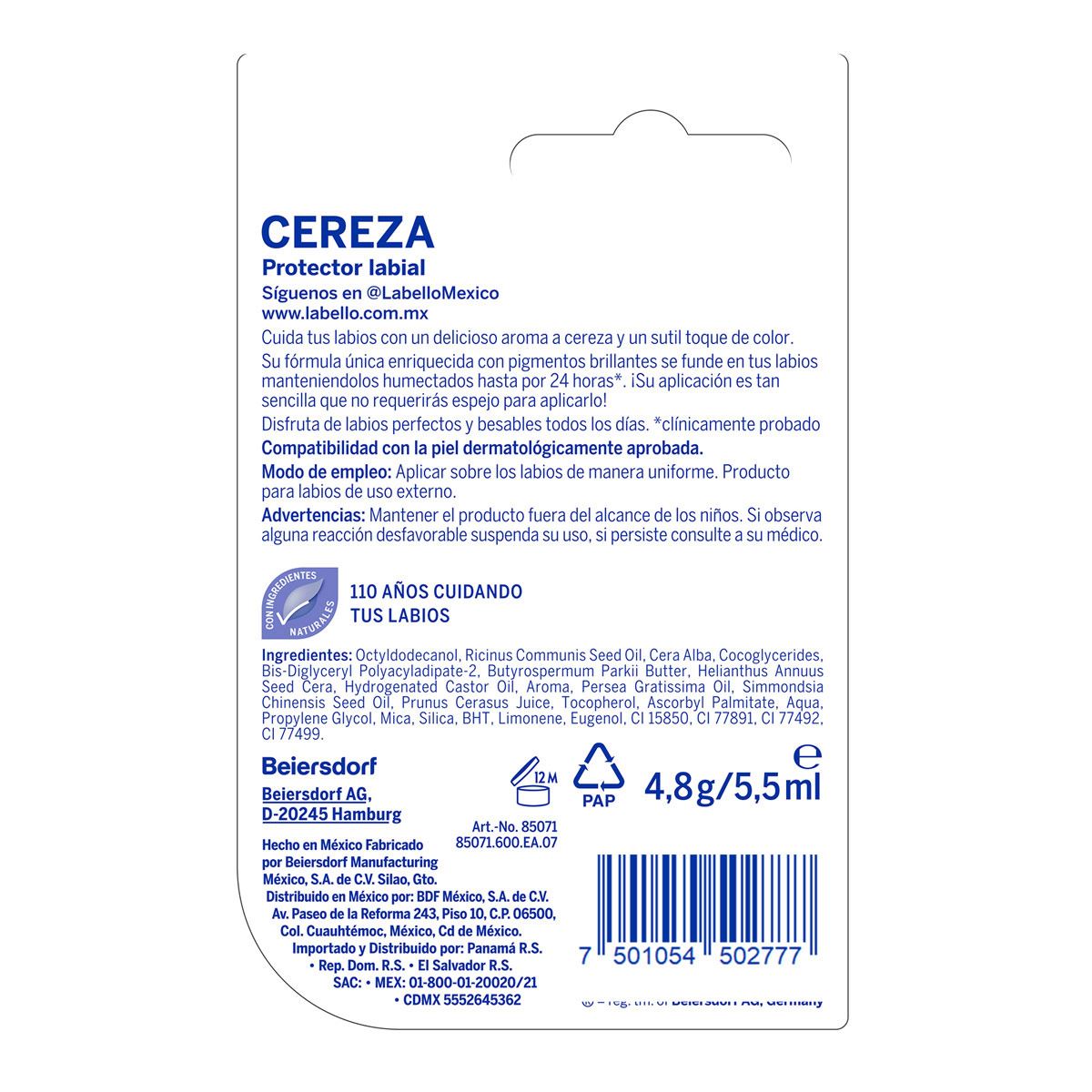 Nivea Labello B&aacute;lsamo Labial Humectante Cereza 4.5g image number null