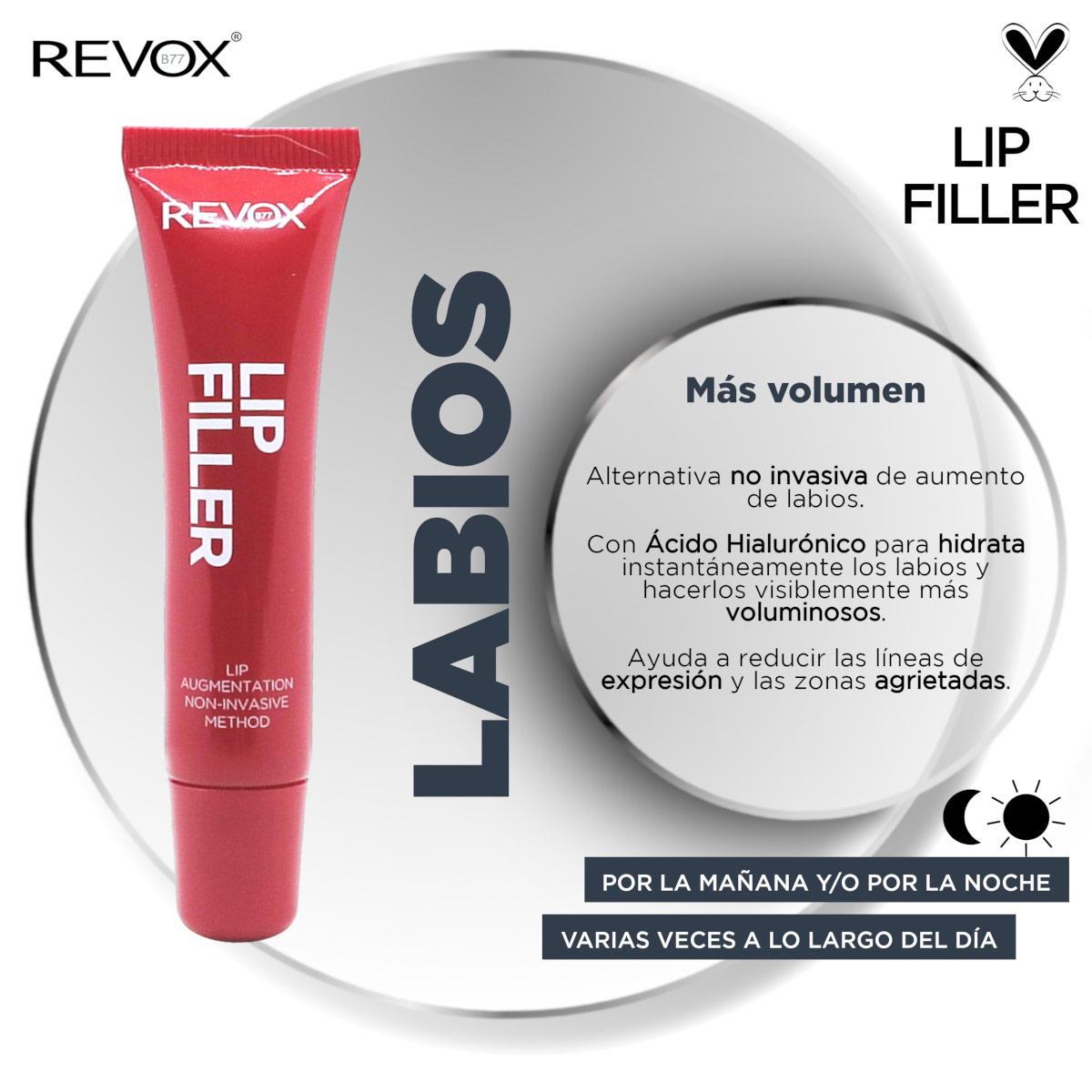 Revox B77 Lip Filler Relleno De Labios Con &Aacute;cido Hialur&oacute;nico Col&aacute;geno Vitamina E Y Manteca De Karit&eacute; 12 Ml image number null