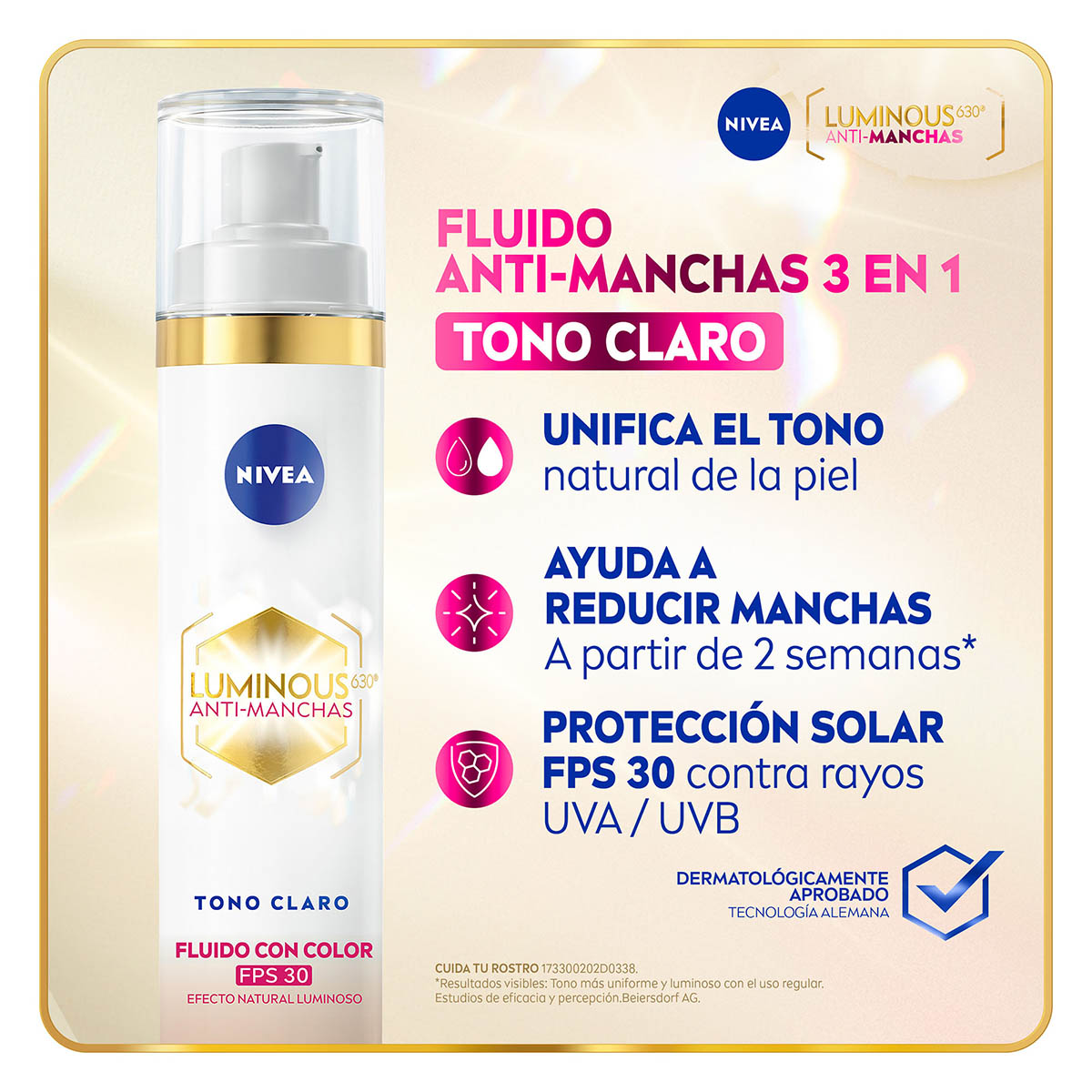 Nivea Luminous 630 Crema Fluido Anti Manchas Tono Claro 40ml image number null