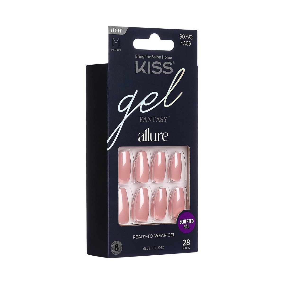 Kiss Set U&ntilde;as Postizas Press-on Ovaladas Cortas Blanco Gel image number null