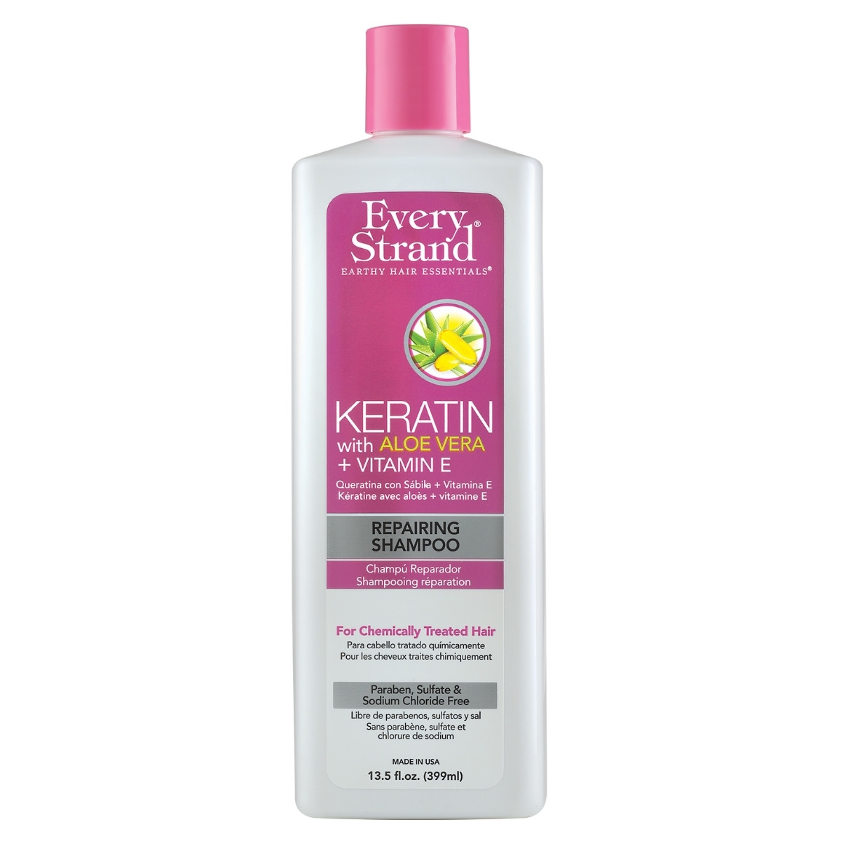 Every Strand Shampoo Reparador Keratina Y Aloe Vera + Vitamina E 399 Ml image number null