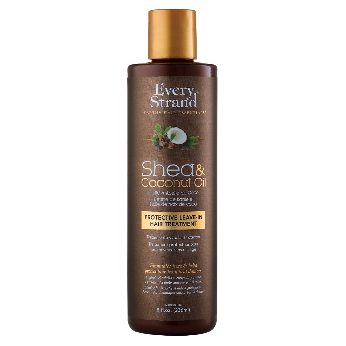 Every Strand Tratamiento Capilar Protector Leave-in Karit&eacute; Y Aceite De Coco 236 Ml image number null