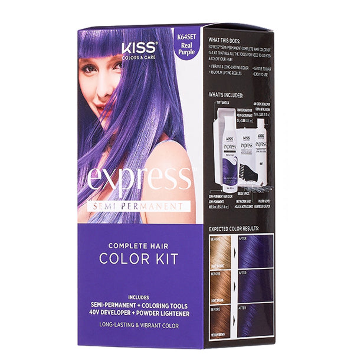 Kiss Kit Tinte Semi-permanente Real Purple 1 Set image number null