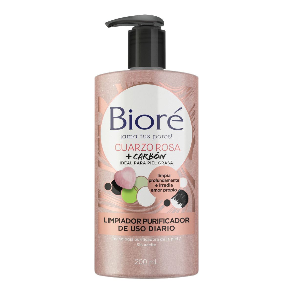 Bior&eacute; Limpiador Purificador De Cuarzo Rosa 200ml Biore image number null