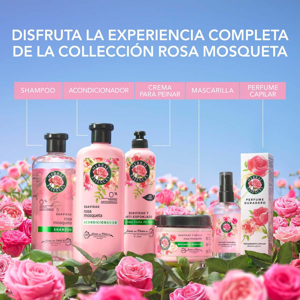 Herbal Essences Shampoo Suavidad Rosa Mosqueta Para M&aacute;s Brillo Y Suavidad 400 Ml image number null