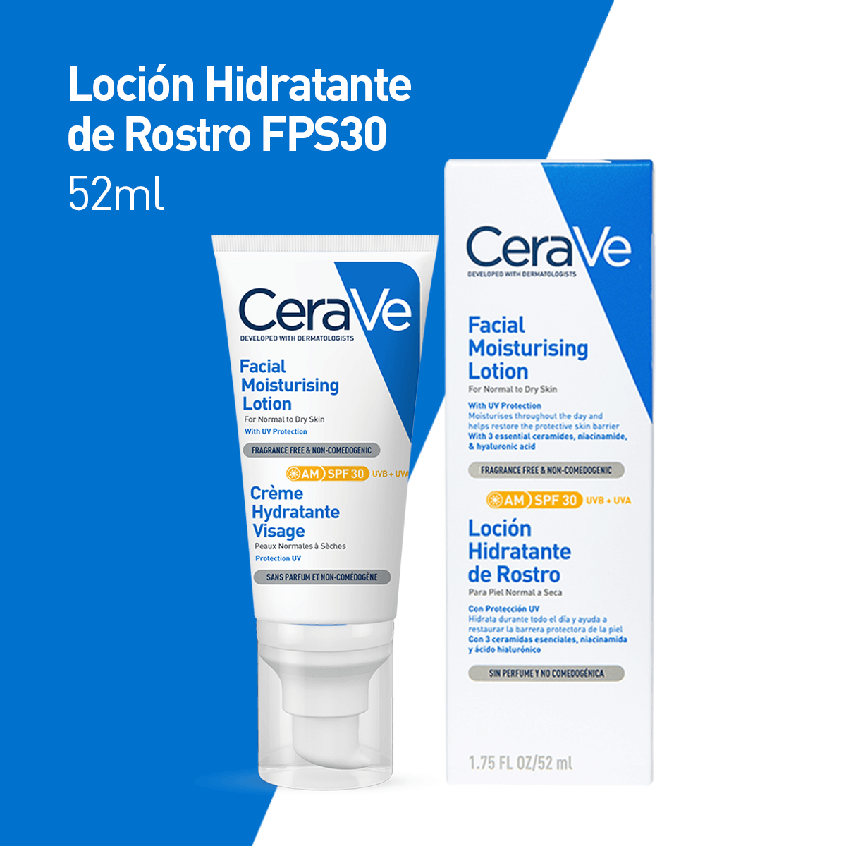 Cerave Loci&oacute;n Facial Hidratante Fps 30 Piel Seca 52ml image number null