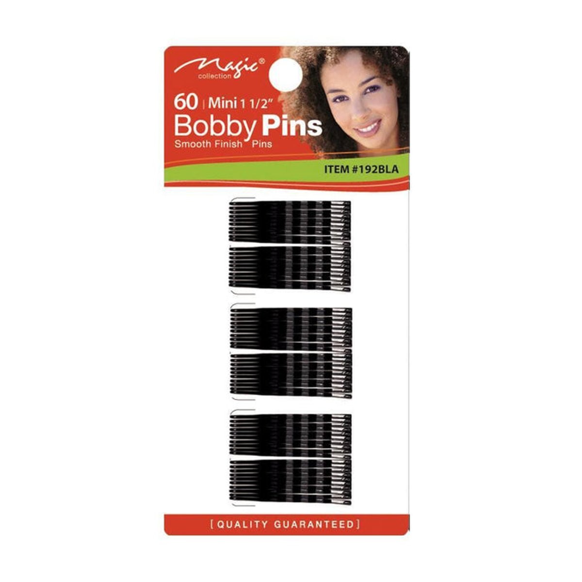 Diane Mini Bob Pins Negro 1.5" 60  Crimped Design image number null