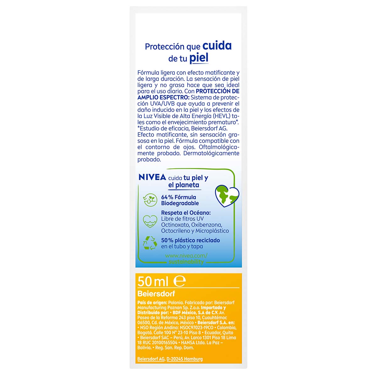 Nivea Protector Solar Facial Control Brillo Tono Claro 50ml image number null