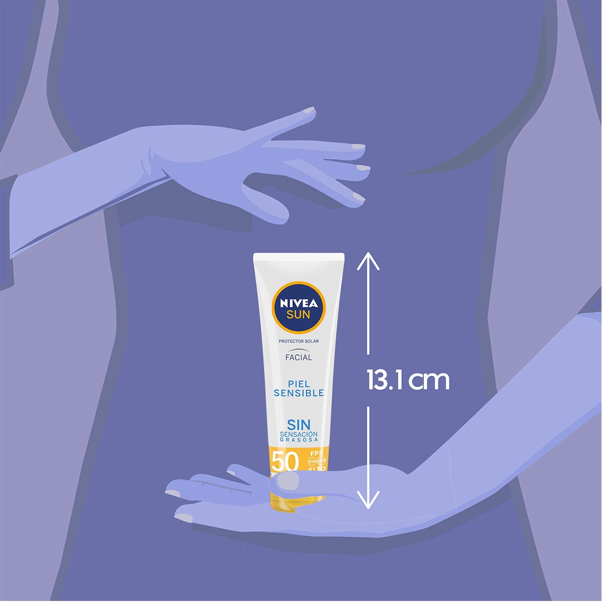 Nivea Protector Solar Facial Para Piel Sensible Fps 50 + No Grasoso 50 Ml image number null