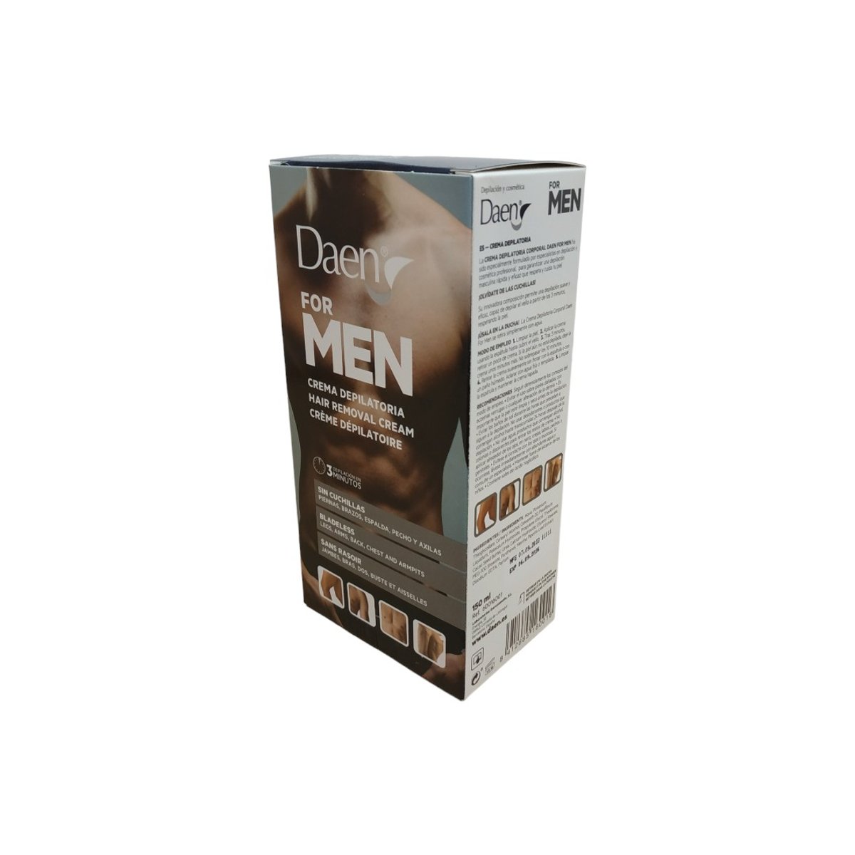 Daen Crema Depiladora Corporal Hombres 150ml Acci&oacute;n R&aacute;pida image number null