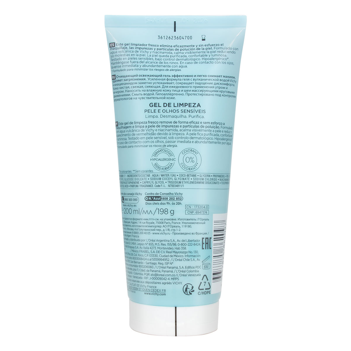 Vichy Gel Limpidor Puret&eacute; Thermale 200 Ml image number null