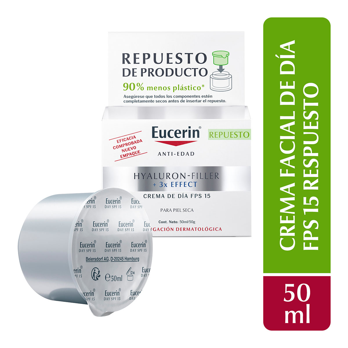 Eucerin Hyaluron Filler Day Cream Fps 15 Refill 50Ml image number null