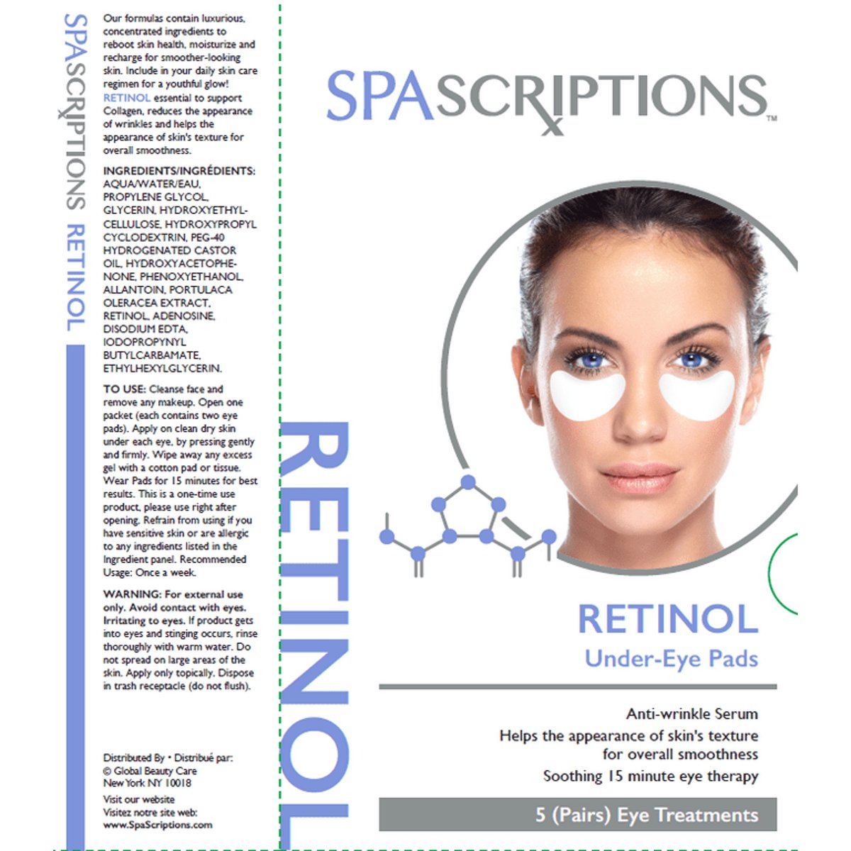 Spa Scriptions Parches Retinol Contorno De Ojos 5 Pares image number null