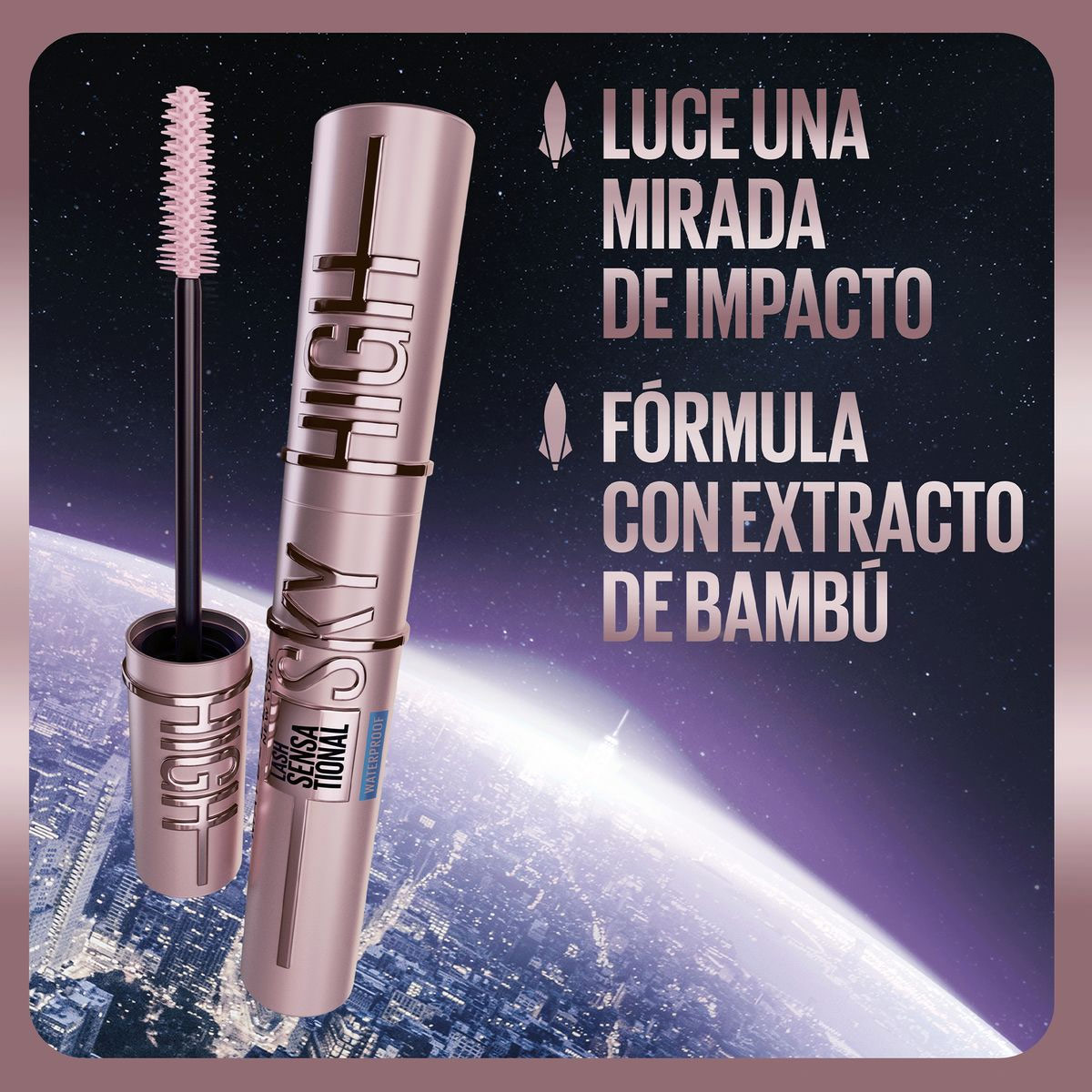 Maybelline M&aacute;scara De Pesta&ntilde;as Lash Sensational Sky High Lavable image number null
