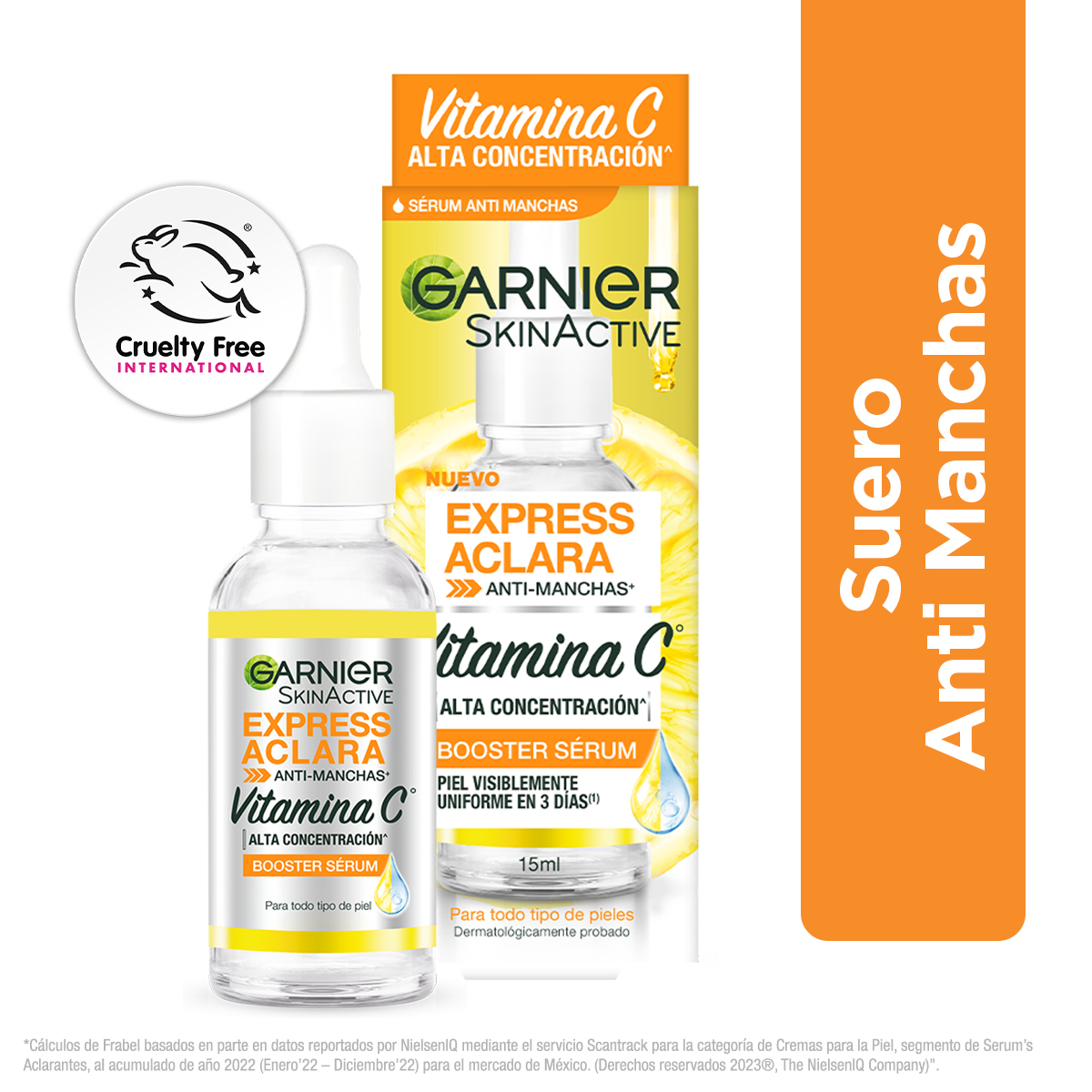 Garnier Skin Active Sachet S&eacute;rum Facial Booster Antimanchas Con Vitamina .5 Ml image number null