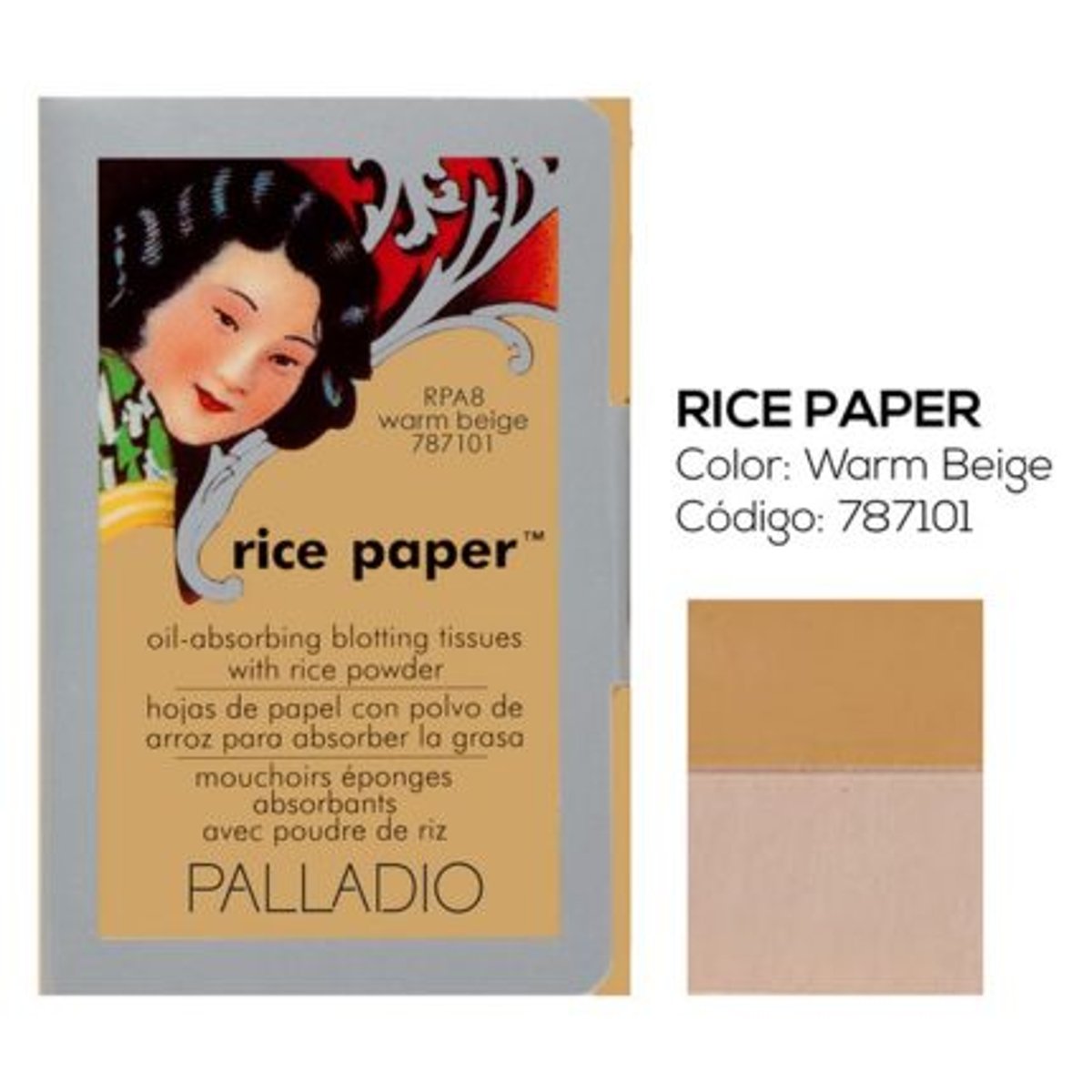 Palladio Papel De Arroz Facial Warm Beige Doble Funci&oacute;n 50 L&aacute;minas image number null