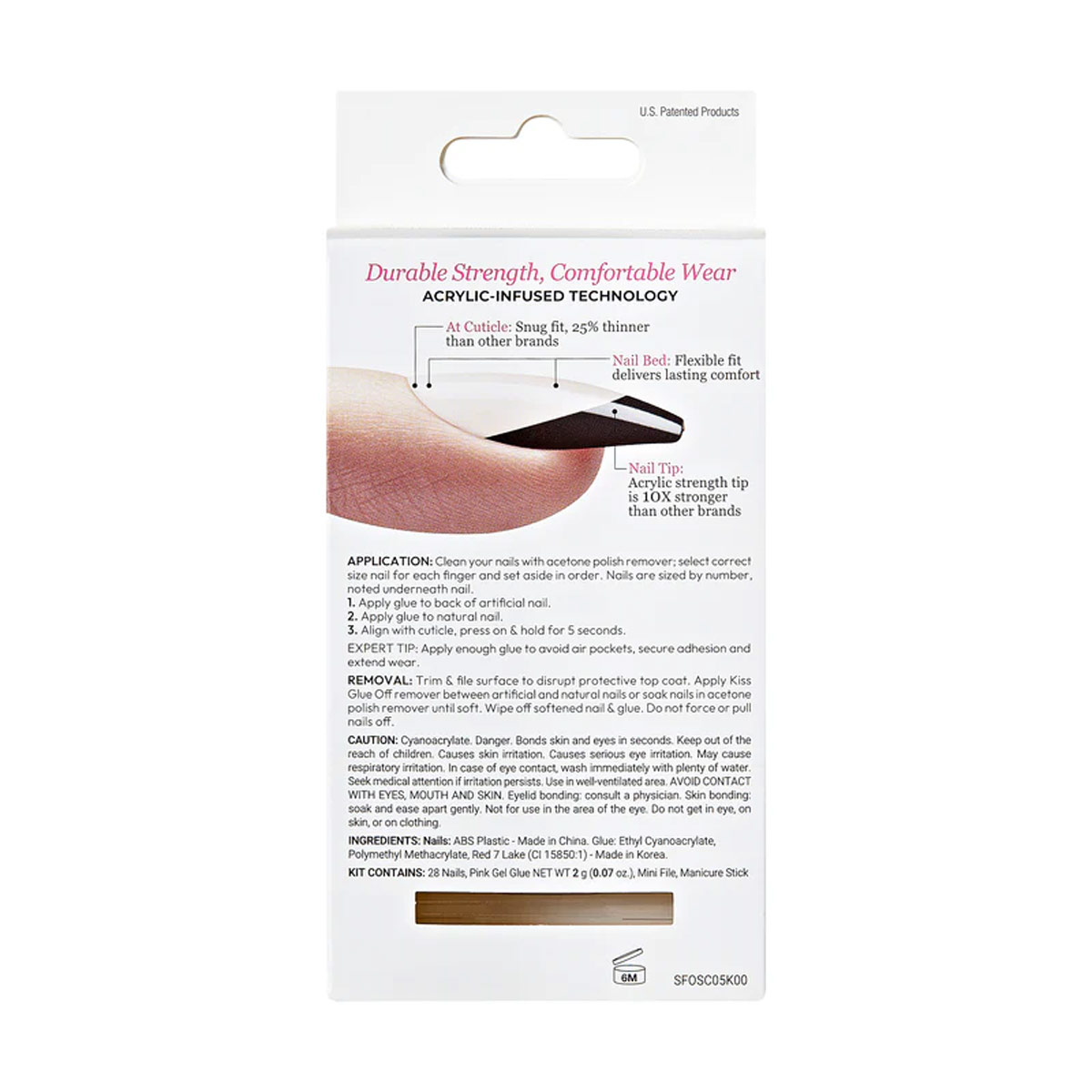 Kiss U&ntilde;as Postizas Acr&iacute;licas French Color Flame Set 28 image number null