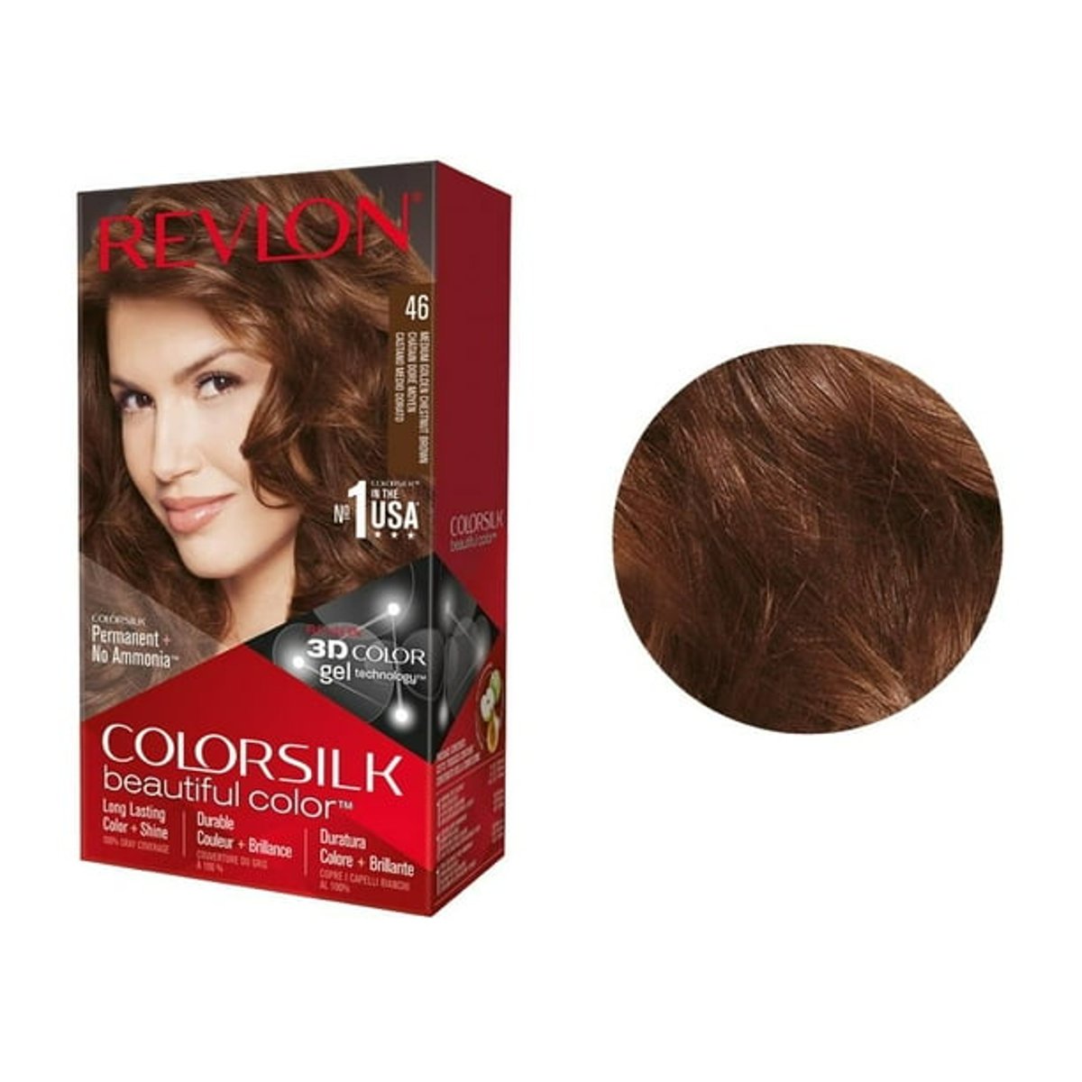 Revlon Colorsilk Tinte Permanente Casta&ntilde;o Dorado Caoba 130 Ml image number null