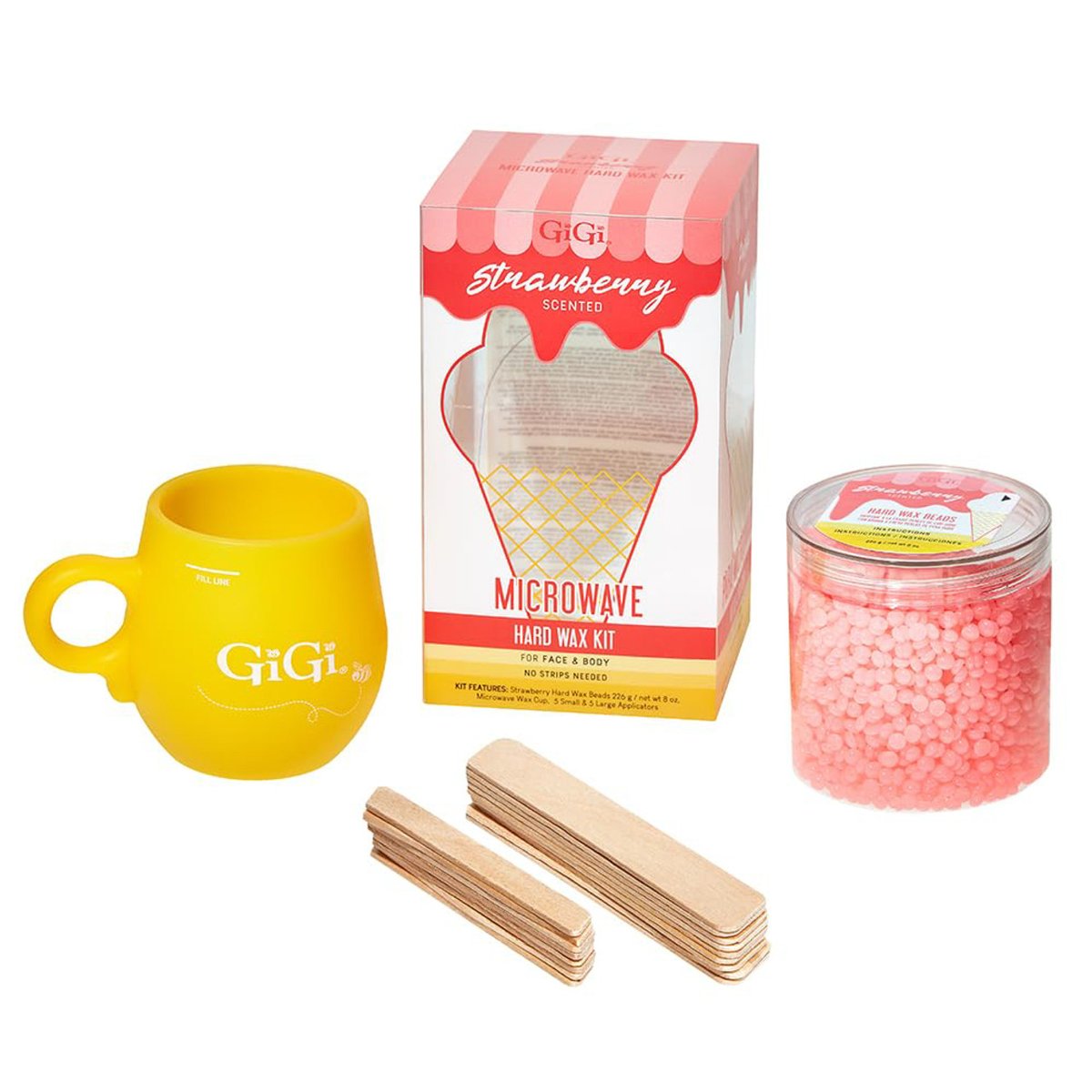 Gigi Cera Dura Scented Strawberry Kit 226g Microondas image number null