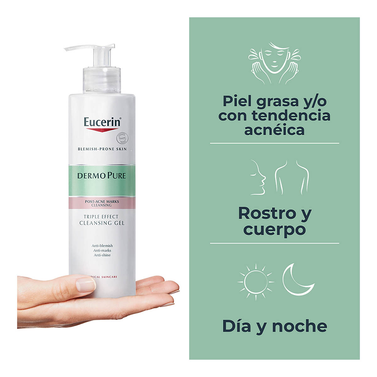 Eucerin Gel Limpiador 3effect Dermopure Anti Manchas Para Piel Grasa De 400 Ml image number null