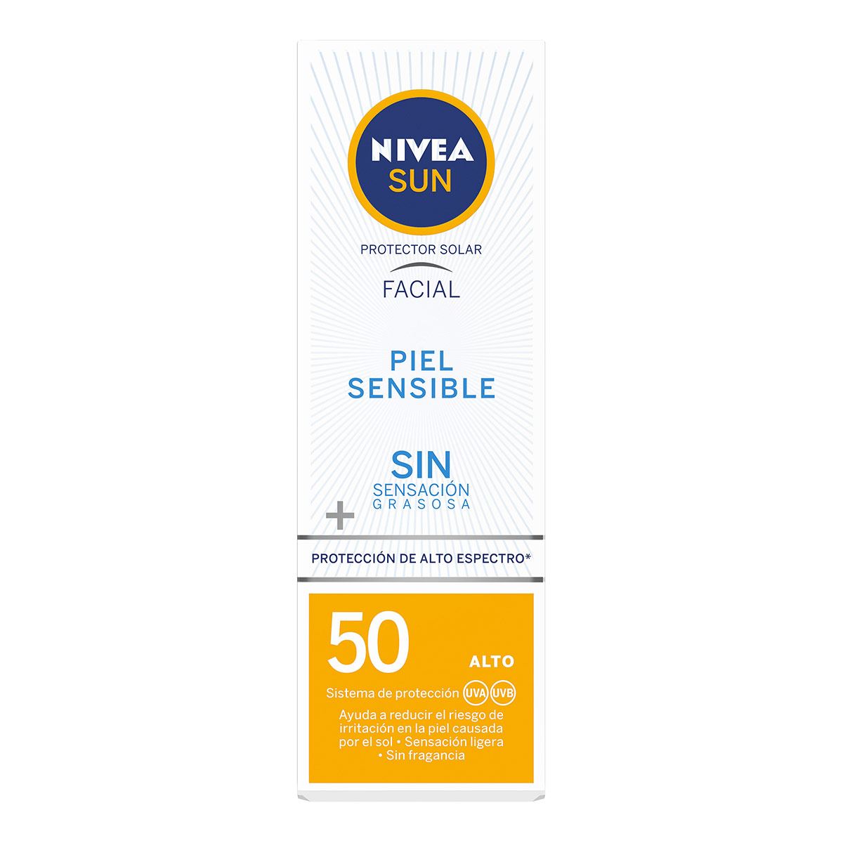 Nivea Protector Solar Facial Para Piel Sensible Fps 50 + No Grasoso 50 Ml image number null